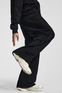 Men's Fall 450g Knit Raw Edge Washed Straight Pants