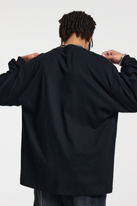 Men's Spring Summer 305g Heavy Cotton Mock Layer Long Sleeve