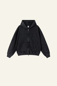 Men's Heavyweight Vintage Washed Cotton Hooded Jacket