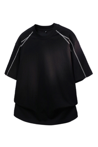 Men's Summer Topstitch Colorblock Crewneck Tee