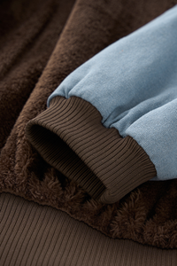 Men's Short-length Plush-lined Full-zipper Jacket.