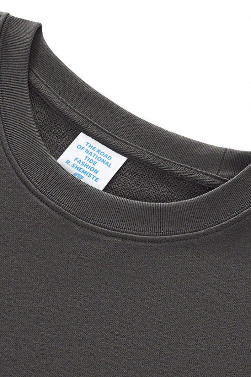 Men's Streetwear Solid Color Raw-Edge Short Sleeve T-Shirt
