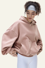 Women's  Streetwear Short Curved-Hem  Hoodie