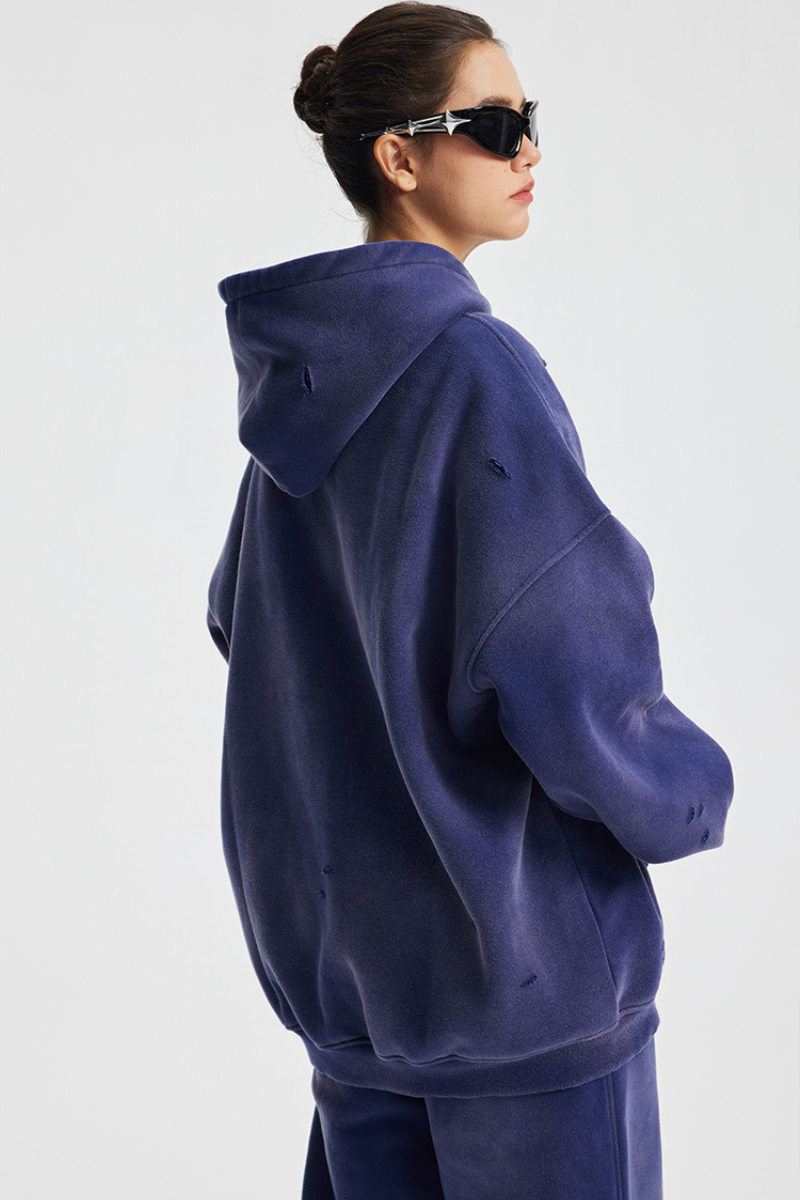 Women's Streetwear Washed 360G Heavyweight Cut Hoodie