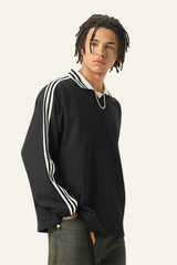 Men's Streetwear Cotton Striped Color-Block Sweatshirts