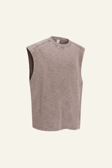 Men's Cotton Washed Retro Round-necked Tank Top