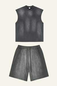 Men's Vintage Gradient Cotton Set:T-shirt And Short