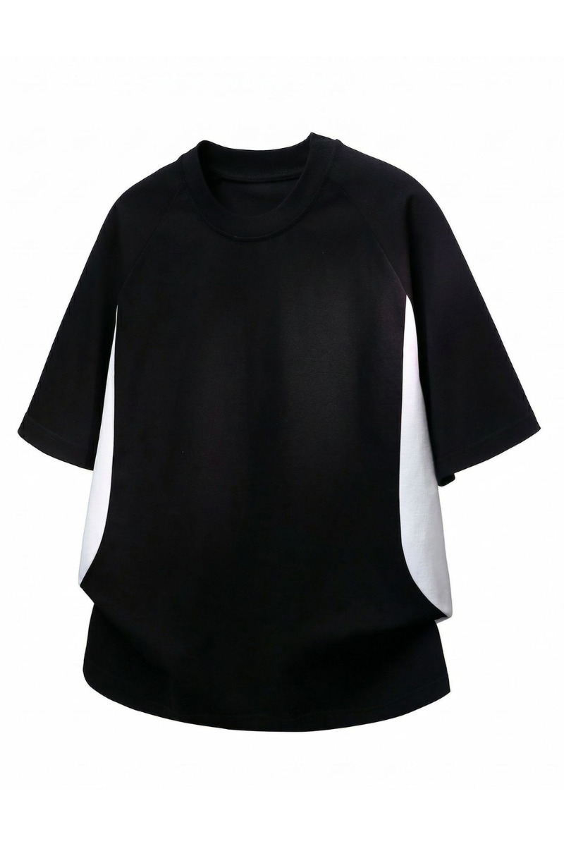 Men's Summer Half Raglan Sleeve side colorblock Cooling Tee