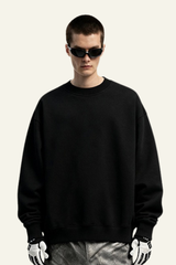 Men's Drop Shoulder Fleece Lined Solid Sweatshirt.