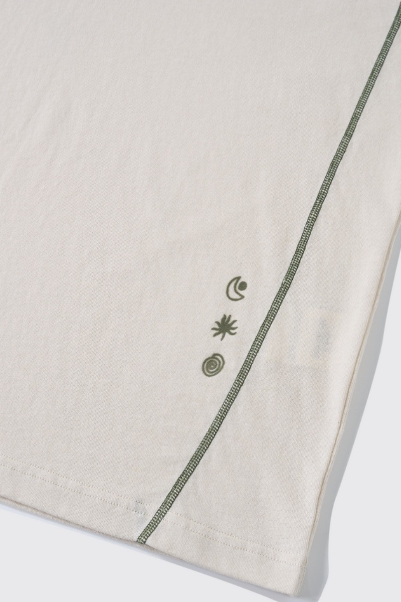 Women's Cotton Linen Symbol Print Long Sleeve Tee