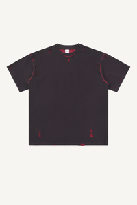 Men's Summer 240g Cotton Reversible Distressed Loose Tee