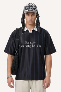 Men's Spring Summer Retro Acetate Stripe Colorblock Polo