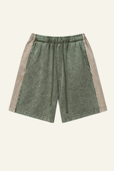 Men's Cotton Streetwear Color-Block Vintage Patchwork Shorts