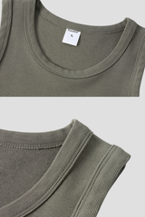 Men's 300g Heavy Raw Edge Earth Tone Moisture Wicking Tank
