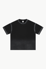 Men's Summer 280g Cotton Spray Wash Gradient Tee