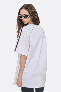Women's Cotton Streetwear Color-blocked Patchwork T-shirt