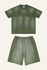 Men's Streetwear Cotton Set:Sleeveless T-shirt And Short