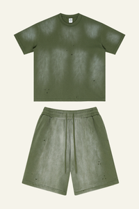 Men's Streetwear Cotton Set:Sleeveless T-shirt And Short