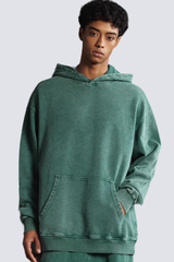 Men's 420g Heavy Cotton Washed Distressed Hoodie