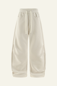Men's Streetwear Double-pleated Curved  Pants