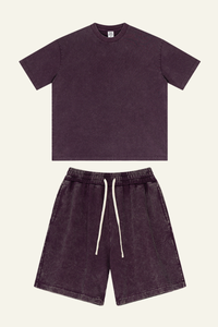 Women's Cotton Dopamine Set: T-shirt & Athletic Wear Short