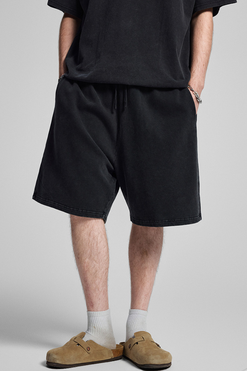 Men's Summer 320g Washed Batik Loose 9 Color Shorts