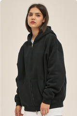 Women's Streetwear 350G Heavyweight Full Zip Hooded Jacket
