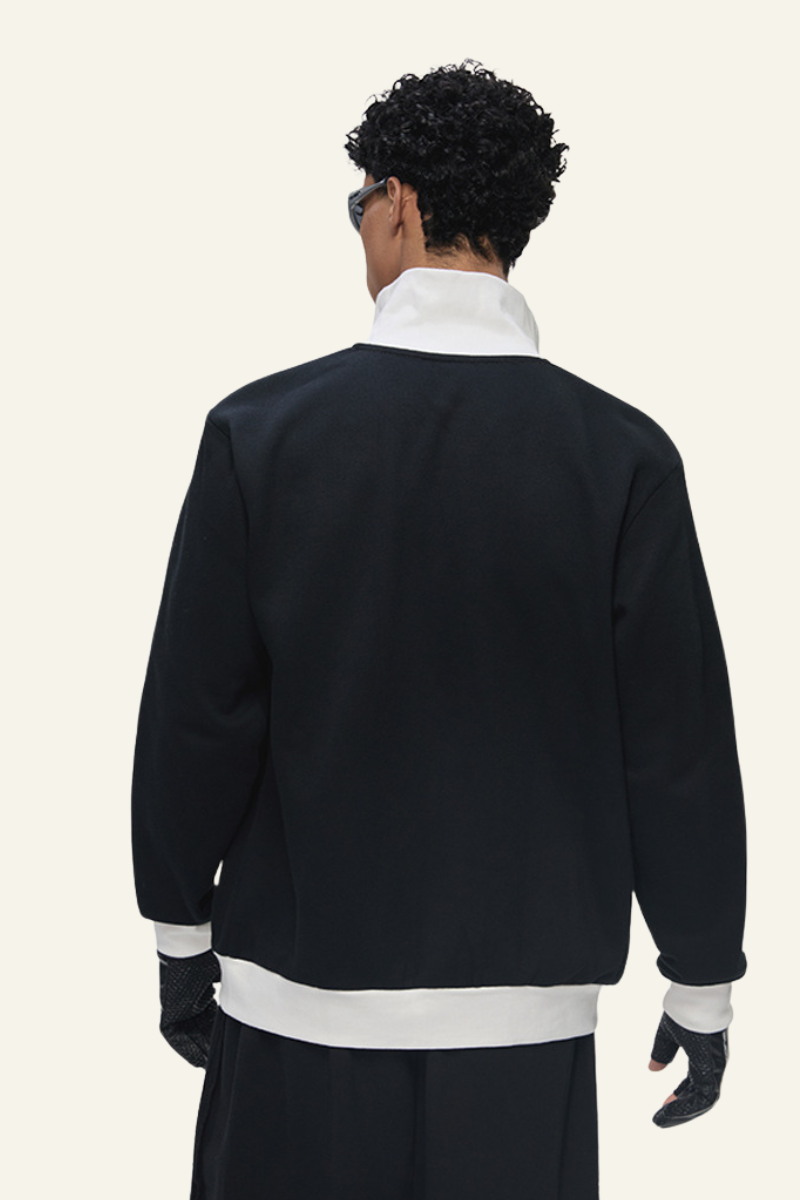 Men's Streetwear Vintage Stand-Collar Side-Striped Jacket