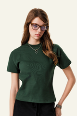 Women's  cotton Round-neck Slimming T-shirt.