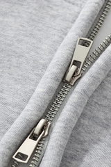 Women's  Fleece-lined Double-Zipper Cropped Hooded Jacket