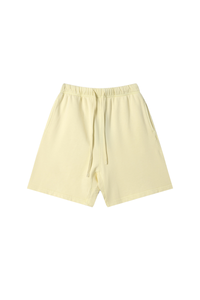 Unisex Spring Summer 360g Cotton Washed Drawstring Shorts