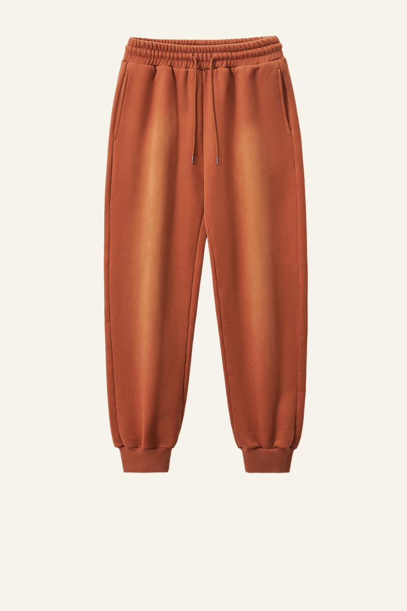 Men's  Streetwear Washed Fleece-Lined Gradient Cuffed Pants