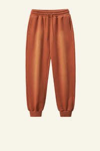 Men's  Streetwear Washed Fleece-Lined Gradient Cuffed Pants