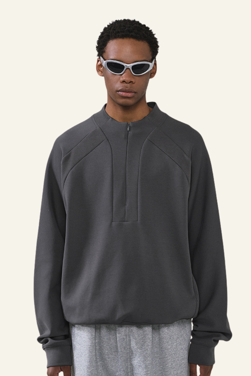 Men's Streetwear Stand Collar Half Zipper Pullover