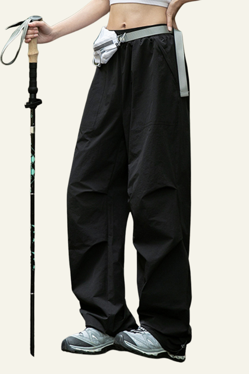 Women's Water-Resistant Lightweight Pleated  Cargo Pants