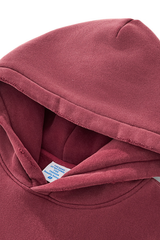 Men's Fleece-Lined Thick Washed Distressed Hoodie.