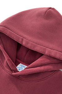 Men's Fleece-Lined Thick Washed Distressed Hoodie.