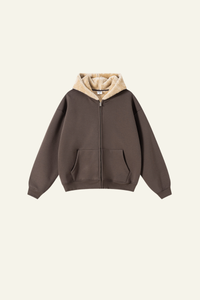 Men's Streetwear Brand Fleece-Lined Hooded Jacket