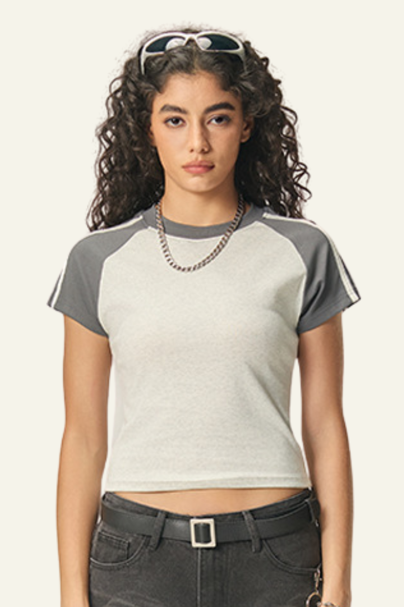 Women's Vintage Color Block Slim T-shirt