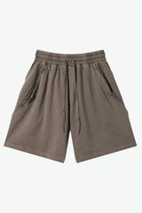 Men's 330g Cotton Washed Elastic Raw Stripe Webbing Shorts