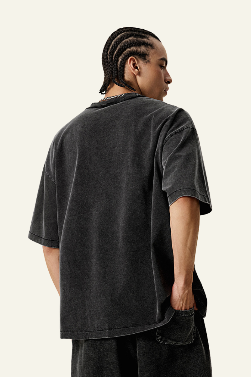 Men's Cotton Streetwear Washed T-Shirt