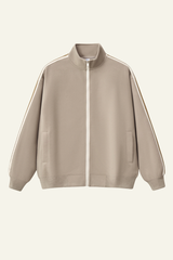 Women's  Streetwear Striped Full Zipperl Athletic Jacket.