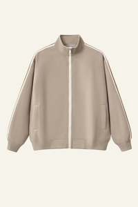 Women's  Streetwear Striped Full Zipperl Athletic Jacket.