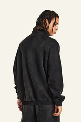 Men's Stand Collar Half Zipper Fleece-Lined Sweatshirt
