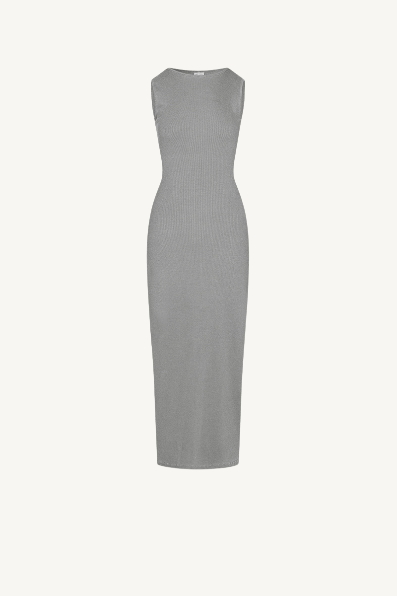 Women's Spring Summer 275g Washed Slim Knit Maxi Dress