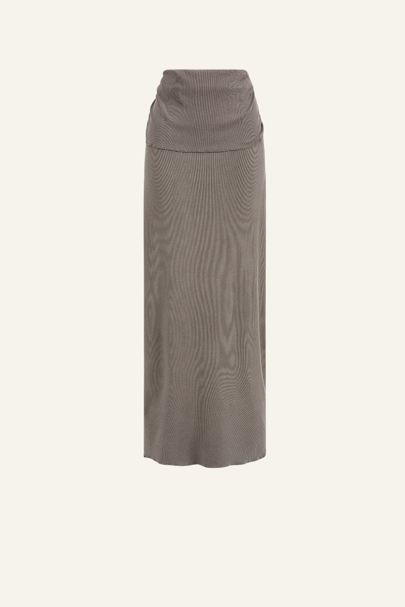 Women's Ruched Slim Fit Maxi Skirt.