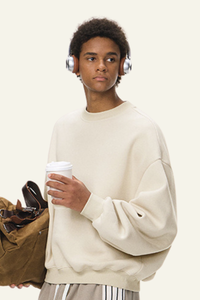 Men's Crewneck Curved Sleeve Pullover