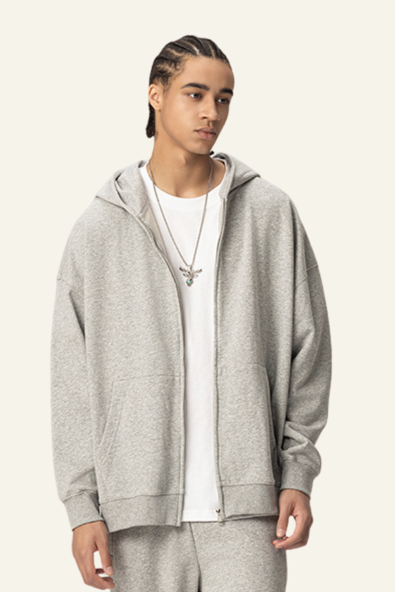 Men's Streetwear Full Zipper Hooded Jacket