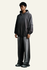 Men's  Cotton Vintage Set:Hoodie And Straight Leg Pant