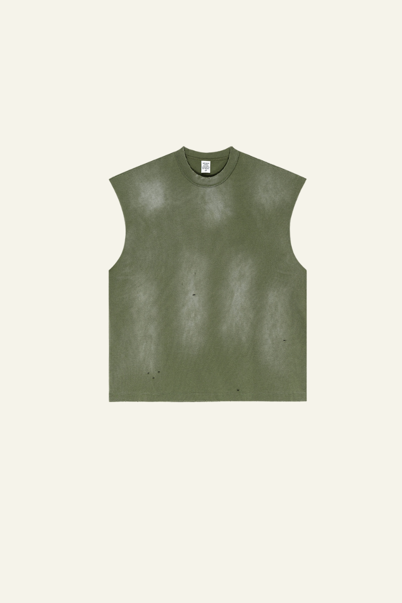 Women's Oversize Vintage Gradient Cotton Sleeveless T-shirt
